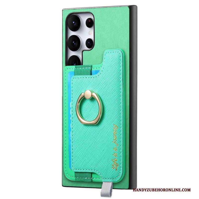 Hülle Samsung Galaxy S25 Ultra 5g Abnehmbarer Kartenhalter In Wildlederoptik