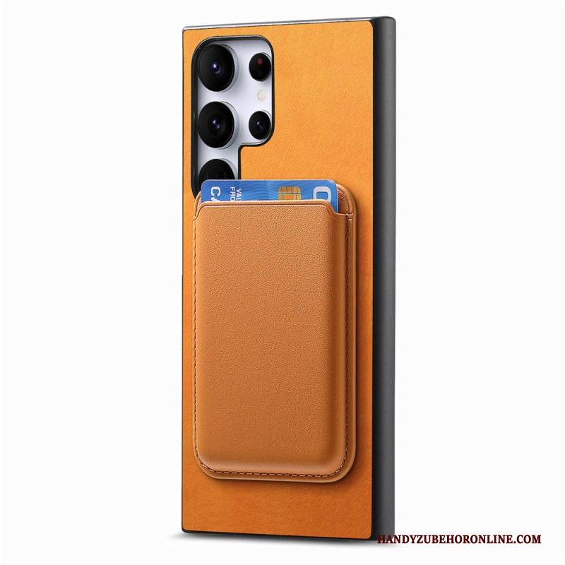 Hülle Samsung Galaxy S25 Ultra 5g Abnehmbarer Magnetischer Kartenhalter In Wildlederoptik
