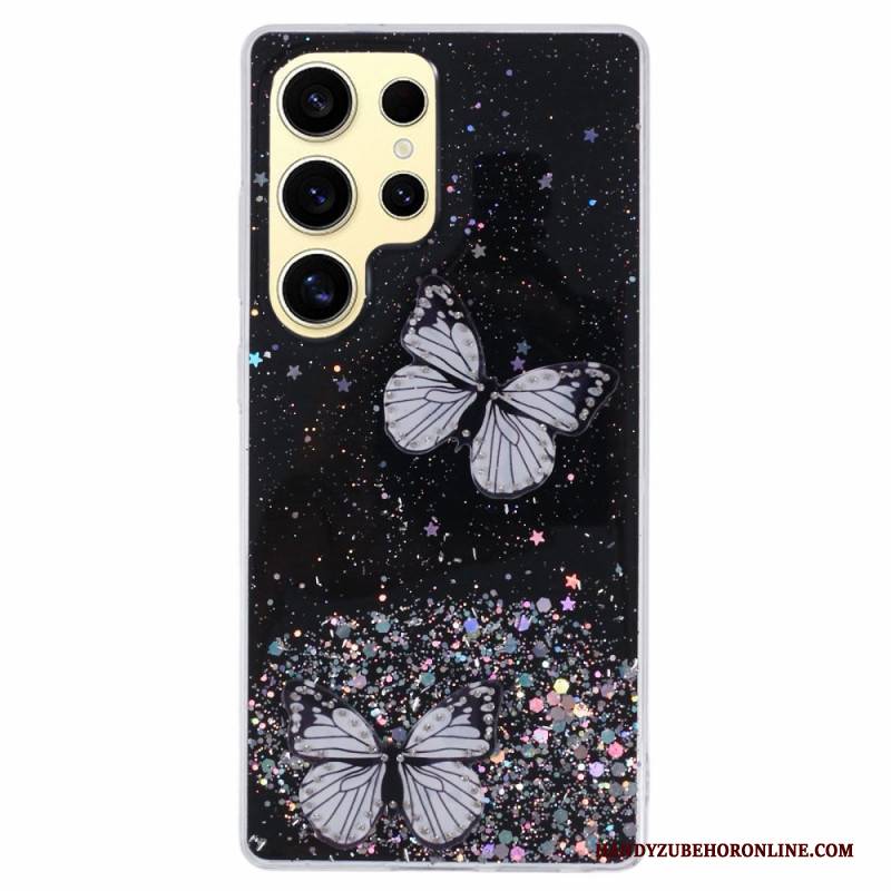 Hülle Samsung Galaxy S25 Ultra 5g Handyhülle Glitzernde Schmetterlinge