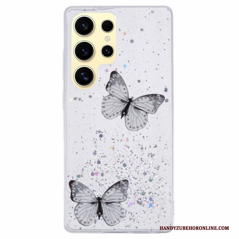 Hülle Samsung Galaxy S25 Ultra 5g Handyhülle Glitzernde Schmetterlinge