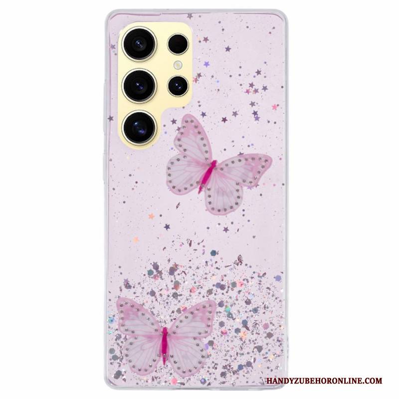 Hülle Samsung Galaxy S25 Ultra 5g Handyhülle Glitzernde Schmetterlinge