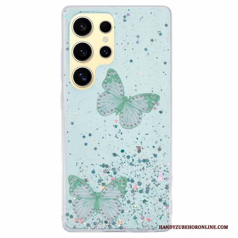 Hülle Samsung Galaxy S25 Ultra 5g Handyhülle Glitzernde Schmetterlinge