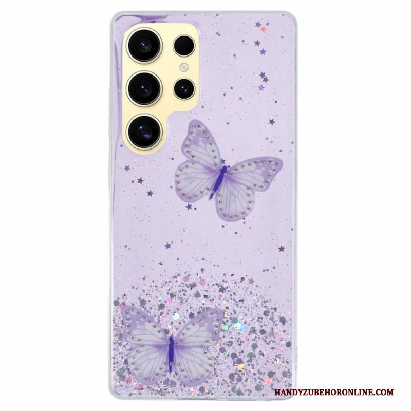 Hülle Samsung Galaxy S25 Ultra 5g Handyhülle Glitzernde Schmetterlinge