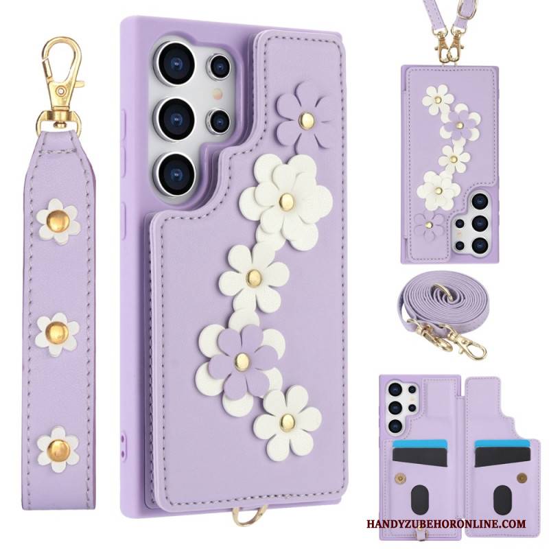 Hülle Samsung Galaxy S25 Ultra 5g Handyhülle Kartenhalter Mit Lanyard Und Schultergurt