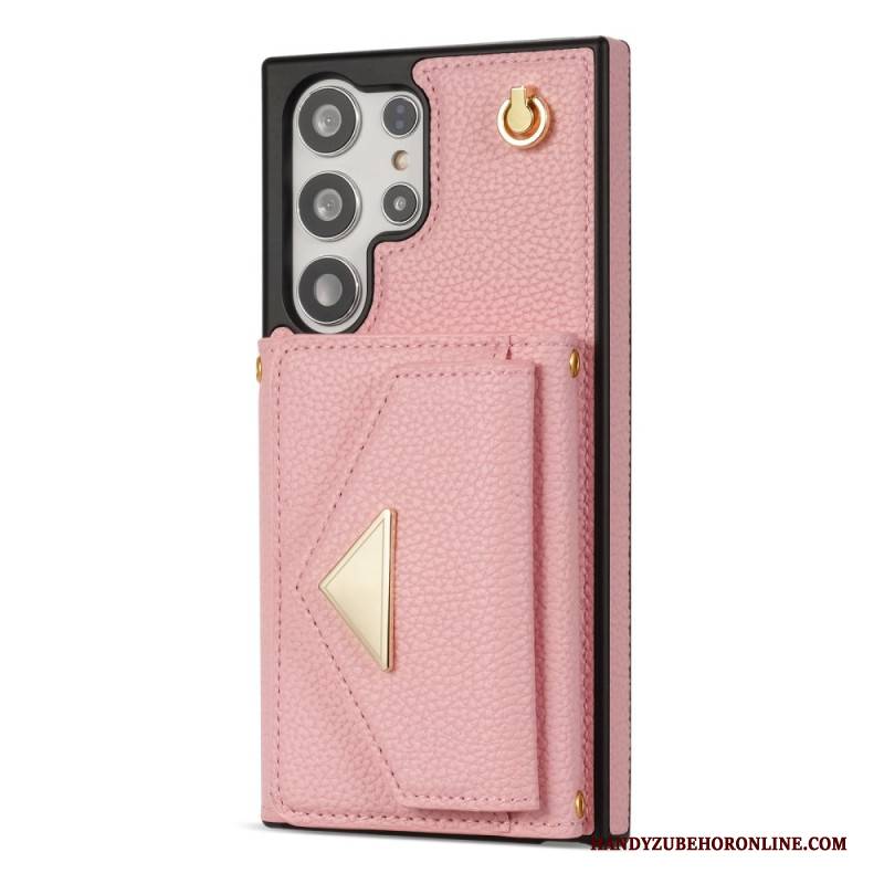 Hülle Samsung Galaxy S25 Ultra 5g Handyhülle Lederoptik Mit Kartenhalter Und Tragegurt