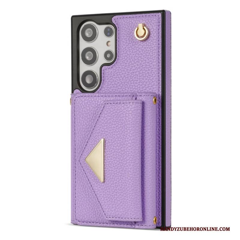 Hülle Samsung Galaxy S25 Ultra 5g Handyhülle Lederoptik Mit Kartenhalter Und Tragegurt