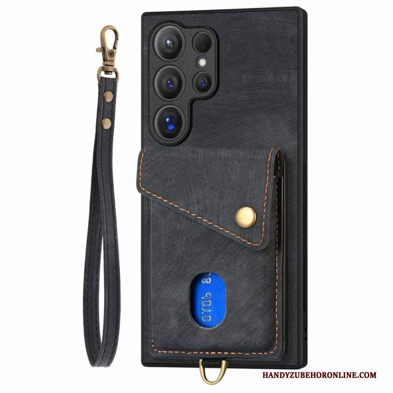 Hülle Samsung Galaxy S25 Ultra 5g Wildlederoptik Mit Kartenhalter Ständer