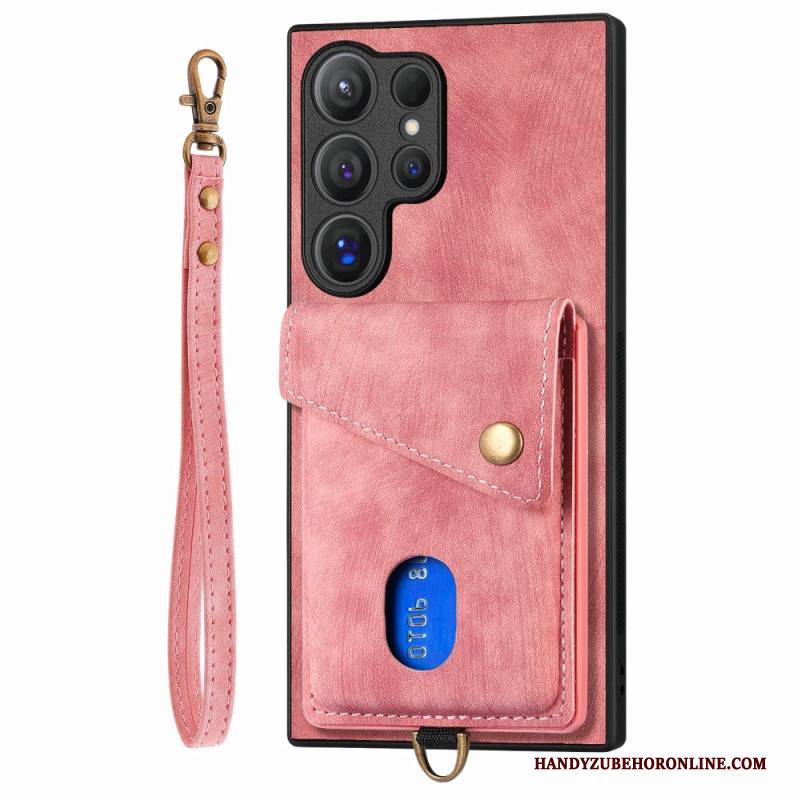 Hülle Samsung Galaxy S25 Ultra 5g Wildlederoptik Mit Kartenhalter Ständer