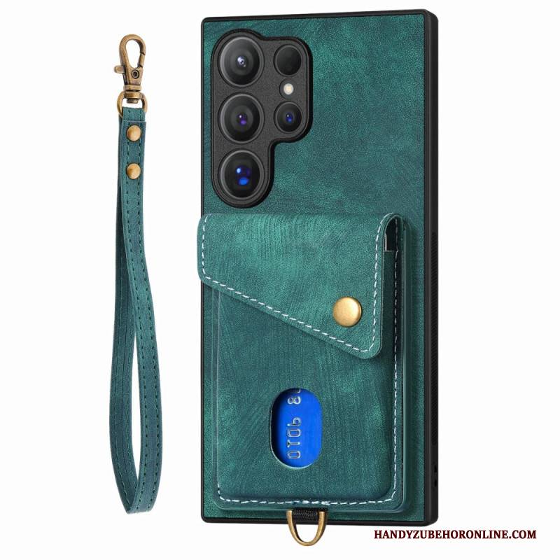 Hülle Samsung Galaxy S25 Ultra 5g Wildlederoptik Mit Kartenhalter Ständer