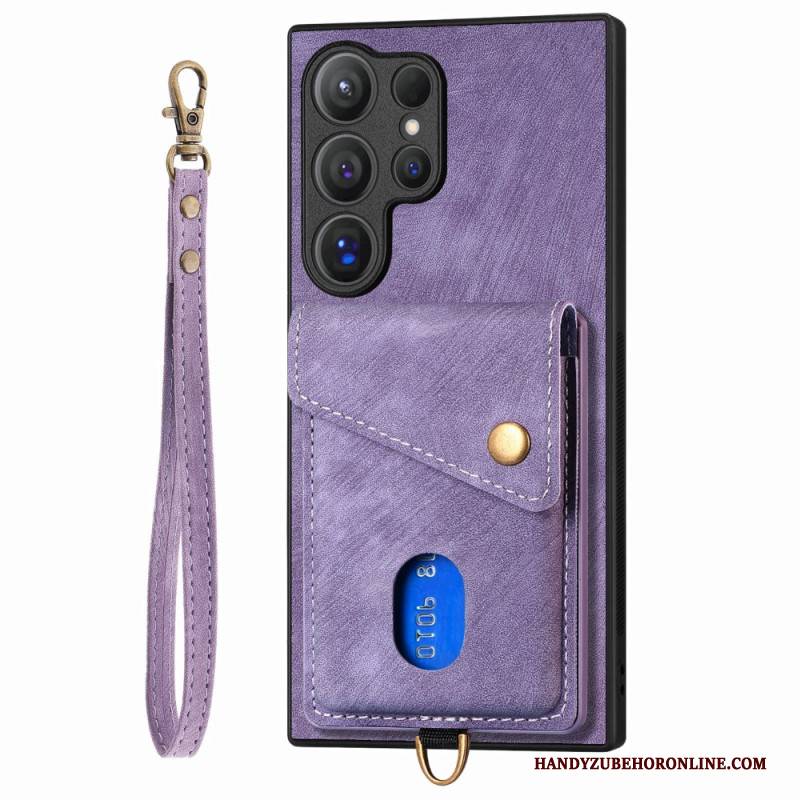 Hülle Samsung Galaxy S25 Ultra 5g Wildlederoptik Mit Kartenhalter Ständer