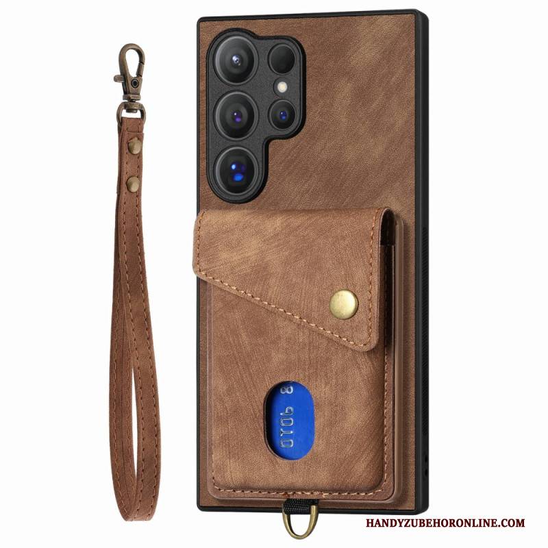 Hülle Samsung Galaxy S25 Ultra 5g Wildlederoptik Mit Kartenhalter Ständer