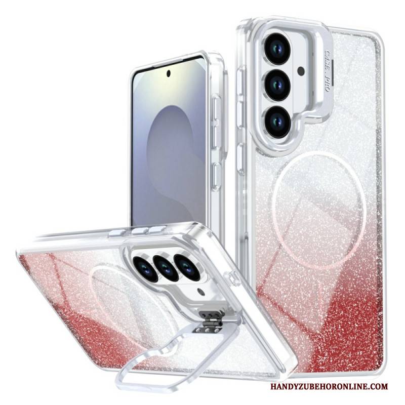 Hülle Samsung Galaxy S26 Handyhülle Magnetisch Mit Farbverlauf Und Glitzer Sowie Faltbarem Ständer