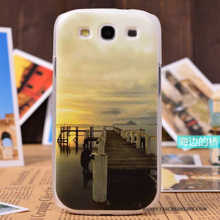 Hülle Samsung Galaxy S3 Leder Handyhüllen Muster, Case Samsung Galaxy S3 Schutz Gelb Licht