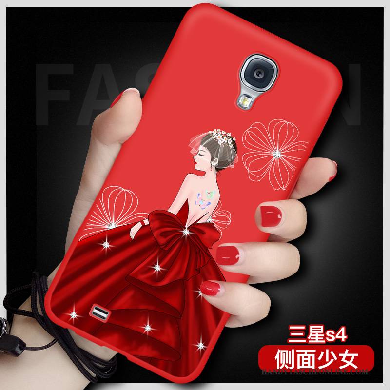 Hülle Samsung Galaxy S4 Karikatur Handyhüllen Rot, Case Samsung Galaxy S4 Taschen Anti-sturz