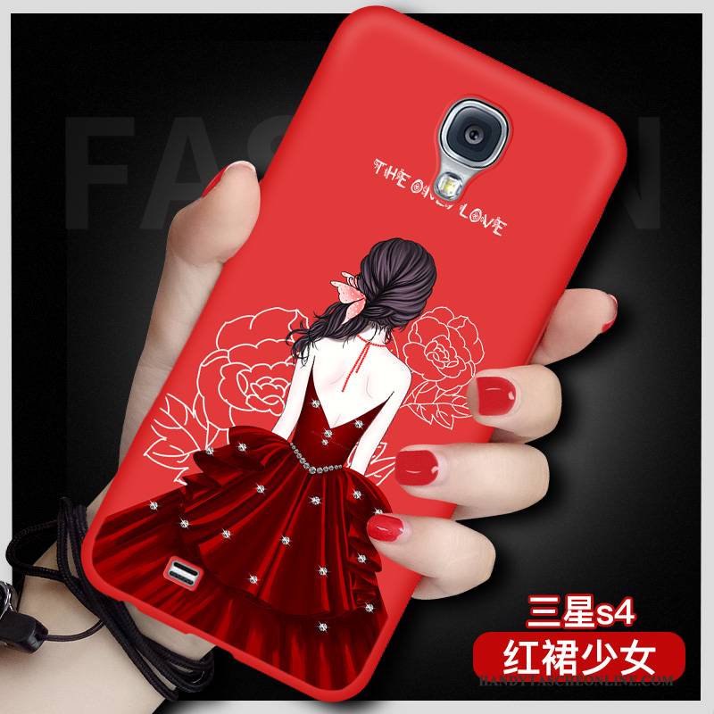 Hülle Samsung Galaxy S4 Karikatur Handyhüllen Rot, Case Samsung Galaxy S4 Taschen Anti-sturz