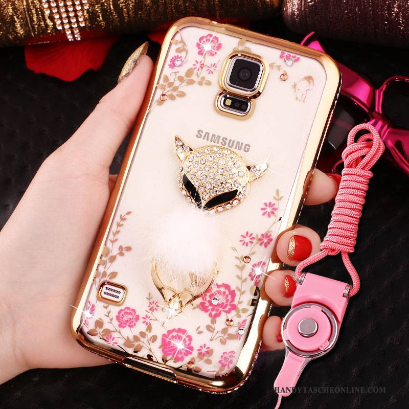 Hülle Samsung Galaxy S4 Schutz Handyhüllen Anti-sturz, Case Samsung Galaxy S4 Strass Blau Überzug