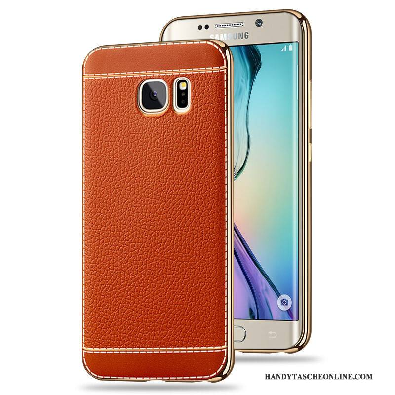 Hülle Samsung Galaxy S6 Edge Schutz Muster Rot, Case Samsung Galaxy S6 Edge Weiche Anti-sturz Handyhüllen
