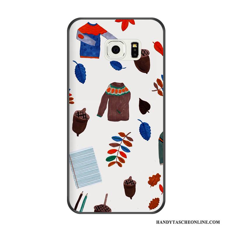 Hülle Samsung Galaxy S6 Edge Weiche Schwarz Handyhüllen, Case Samsung Galaxy S6 Edge Karikatur Blau