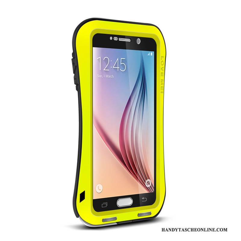 Hülle Samsung Galaxy S6 Taschen Drei Verteidigungen Silber, Case Samsung Galaxy S6 Silikon Handyhüllen Anti-sturz