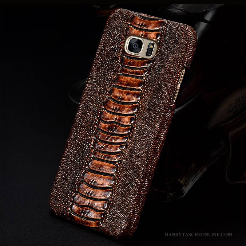 Hülle Samsung Galaxy S7 Edge Lederhülle Angepasst Hintere Abdeckung, Case Samsung Galaxy S7 Edge Schutz Schwer Handyhüllen