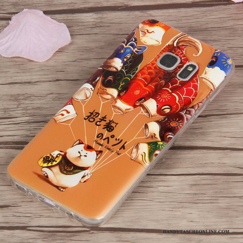 Hülle Samsung Galaxy S7 Edge Schutz Gelb Transparent, Case Samsung Galaxy S7 Edge Silikon Anti-sturz Handyhüllen