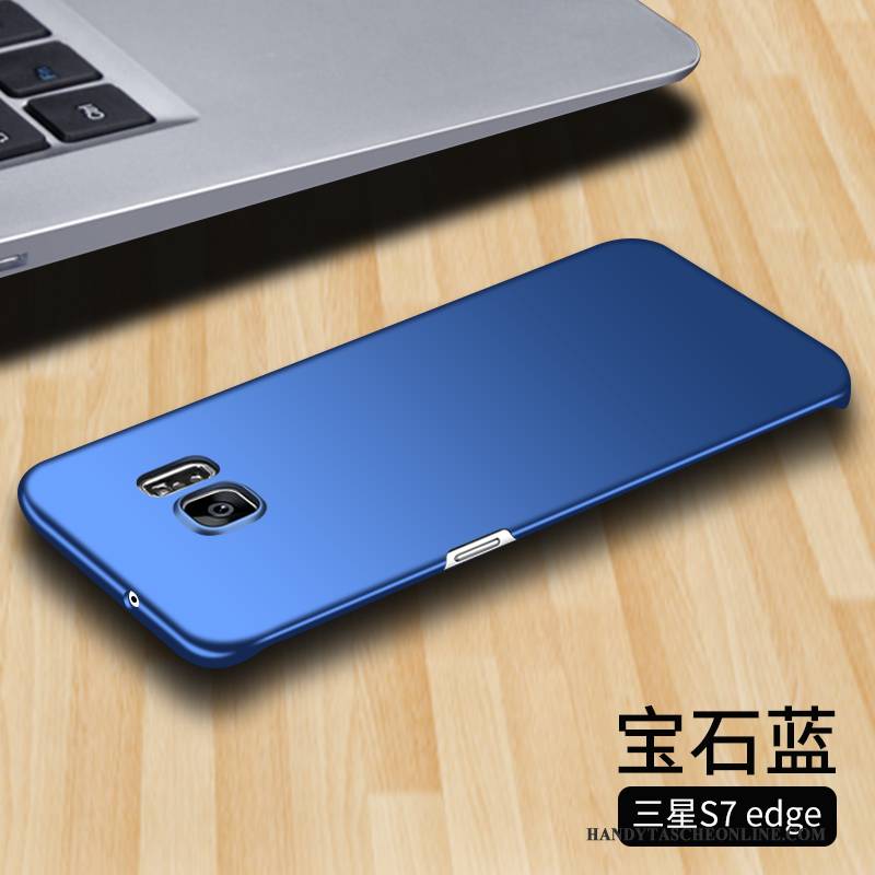Hülle Samsung Galaxy S7 Edge Schutz Nubuck Handyhüllen, Case Samsung Galaxy S7 Edge Schwer Schwarz