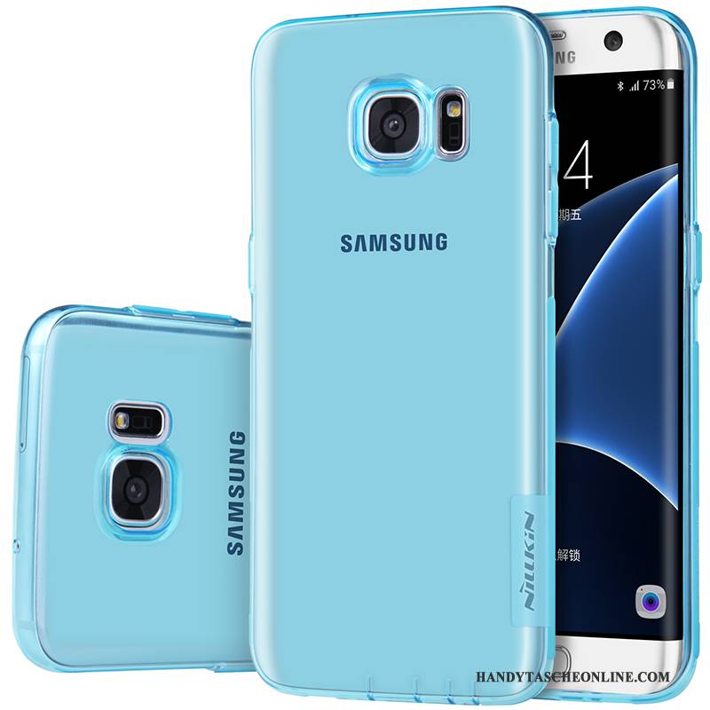 Hülle Samsung Galaxy S7 Edge Schutz Transparent Gold, Case Samsung Galaxy S7 Edge Weiche Rosa