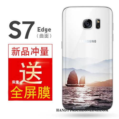 Hülle Samsung Galaxy S7 Edge Silikon Gelb Anti-sturz, Case Samsung Galaxy S7 Edge Taschen Einfach Handyhüllen