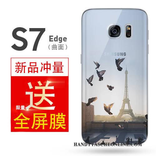 Hülle Samsung Galaxy S7 Edge Silikon Gelb Anti-sturz, Case Samsung Galaxy S7 Edge Taschen Einfach Handyhüllen