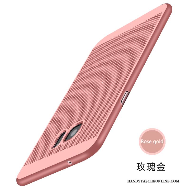 Hülle Samsung Galaxy S7 Edge Taschen Gold Nubuck, Case Samsung Galaxy S7 Edge Schutz Schwer Atmungsaktiv