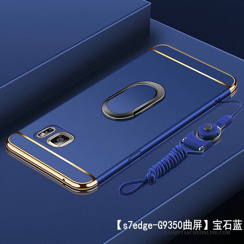 Hülle Samsung Galaxy S7 Edge Taschen Gold Schwer, Case Samsung Galaxy S7 Edge Schutz Nubuck Anti-sturz