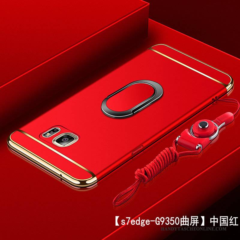 Hülle Samsung Galaxy S7 Edge Taschen Gold Schwer, Case Samsung Galaxy S7 Edge Schutz Nubuck Anti-sturz