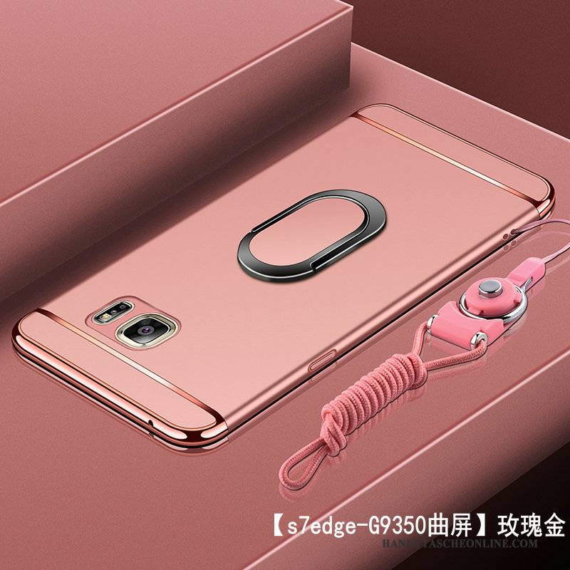 Hülle Samsung Galaxy S7 Edge Taschen Gold Schwer, Case Samsung Galaxy S7 Edge Schutz Nubuck Anti-sturz