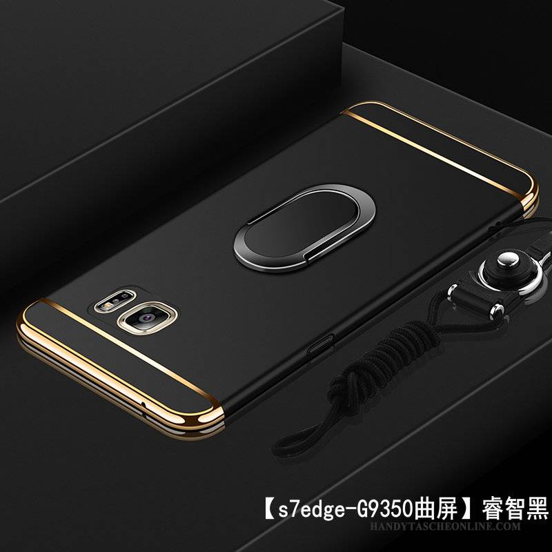 Hülle Samsung Galaxy S7 Edge Taschen Gold Schwer, Case Samsung Galaxy S7 Edge Schutz Nubuck Anti-sturz