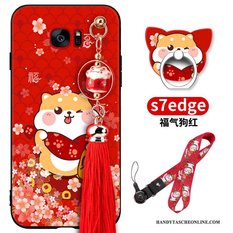 Hülle Samsung Galaxy S7 Edge Taschen Handyhüllen Rot, Case Samsung Galaxy S7 Edge Trend Reichtum