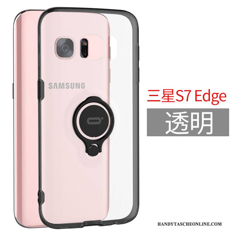 Hülle Samsung Galaxy S7 Edge Taschen Rosa Schwer, Case Samsung Galaxy S7 Edge Halterung Handyhüllen Ring