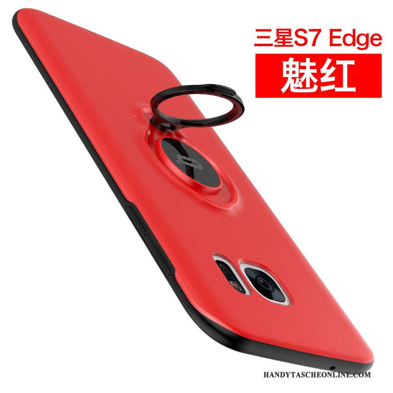 Hülle Samsung Galaxy S7 Edge Taschen Rosa Schwer, Case Samsung Galaxy S7 Edge Halterung Handyhüllen Ring