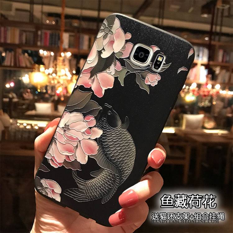 Hülle Samsung Galaxy S7 Edge Taschen Wind Persönlichkeit, Case Samsung Galaxy S7 Edge Silikon Schwarz Grün