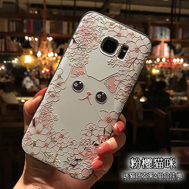 Hülle Samsung Galaxy S7 Prägung Nubuck Schwarz, Case Samsung Galaxy S7 Farbe Handyhüllen