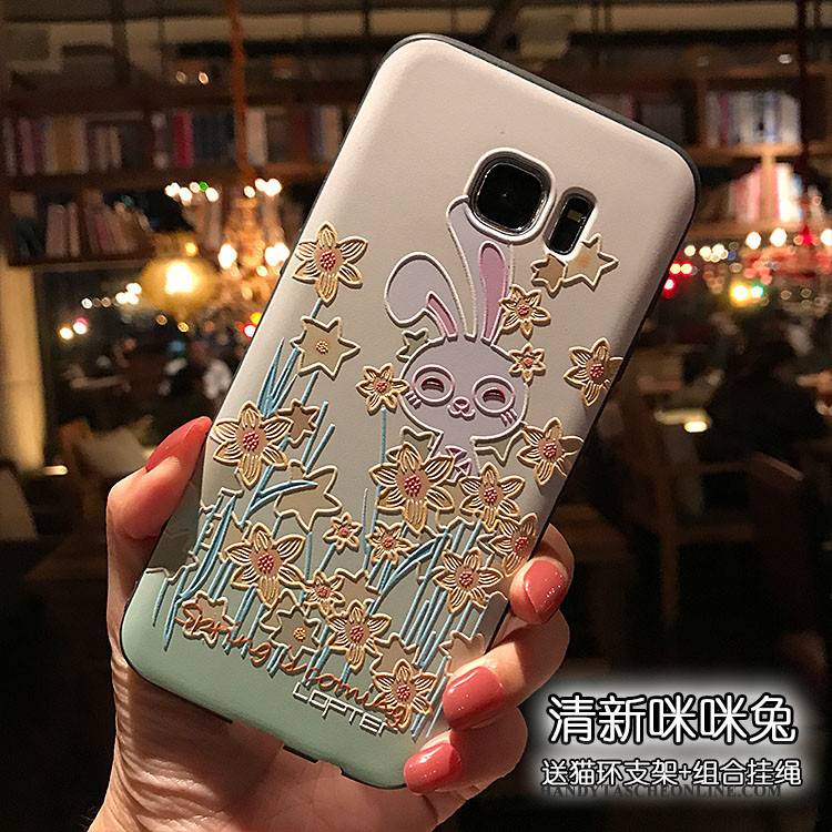 Hülle Samsung Galaxy S7 Prägung Nubuck Schwarz, Case Samsung Galaxy S7 Farbe Handyhüllen