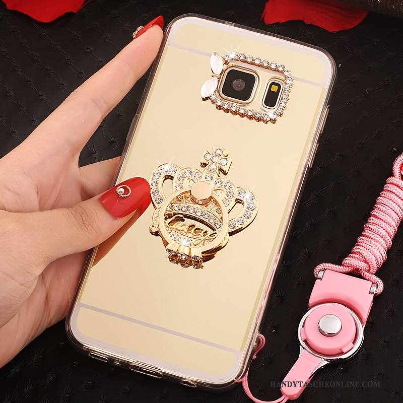 Hülle Samsung Galaxy S7 Schutz Anti-sturz Gold, Case Samsung Galaxy S7 Taschen Hängende Verzierungen Ring