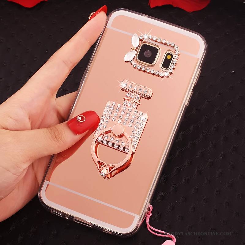 Hülle Samsung Galaxy S7 Schutz Anti-sturz Gold, Case Samsung Galaxy S7 Taschen Hängende Verzierungen Ring