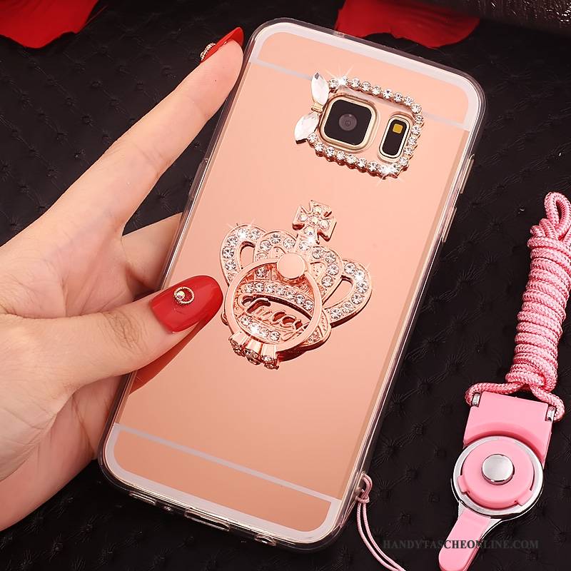 Hülle Samsung Galaxy S7 Schutz Anti-sturz Gold, Case Samsung Galaxy S7 Taschen Hängende Verzierungen Ring