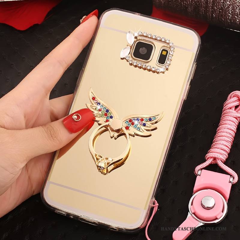 Hülle Samsung Galaxy S7 Schutz Anti-sturz Gold, Case Samsung Galaxy S7 Taschen Hängende Verzierungen Ring