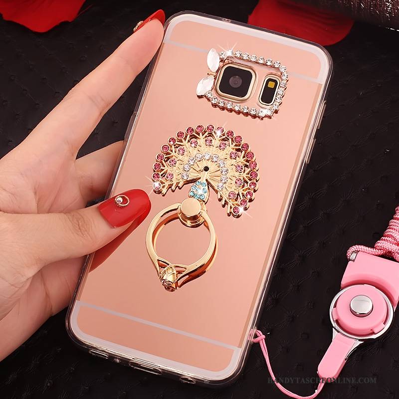 Hülle Samsung Galaxy S7 Schutz Anti-sturz Gold, Case Samsung Galaxy S7 Taschen Hängende Verzierungen Ring