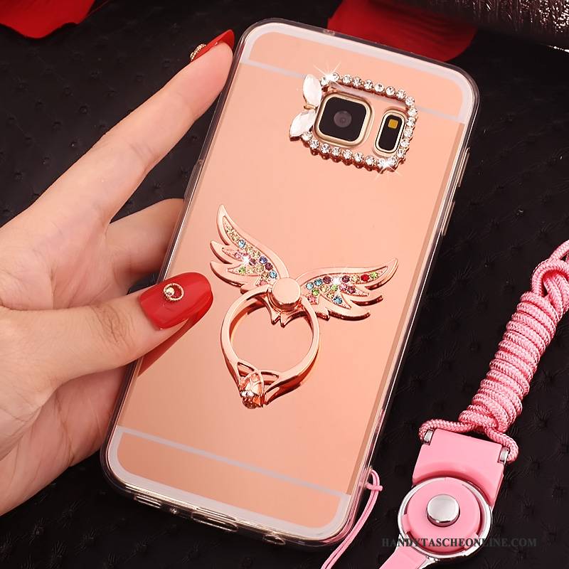 Hülle Samsung Galaxy S7 Schutz Anti-sturz Gold, Case Samsung Galaxy S7 Taschen Hängende Verzierungen Ring