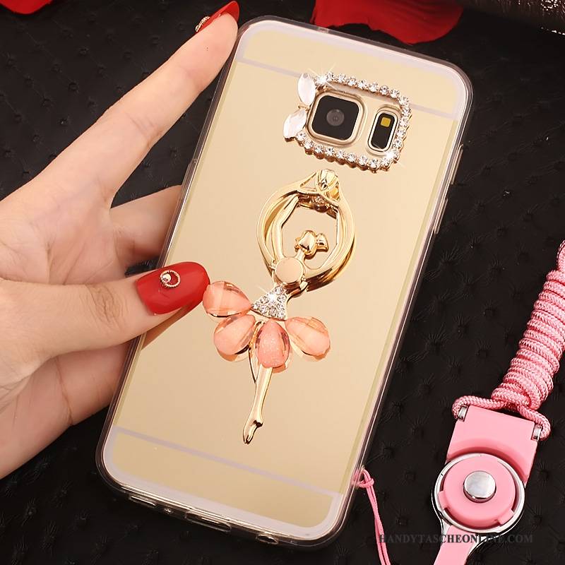 Hülle Samsung Galaxy S7 Schutz Anti-sturz Gold, Case Samsung Galaxy S7 Taschen Hängende Verzierungen Ring
