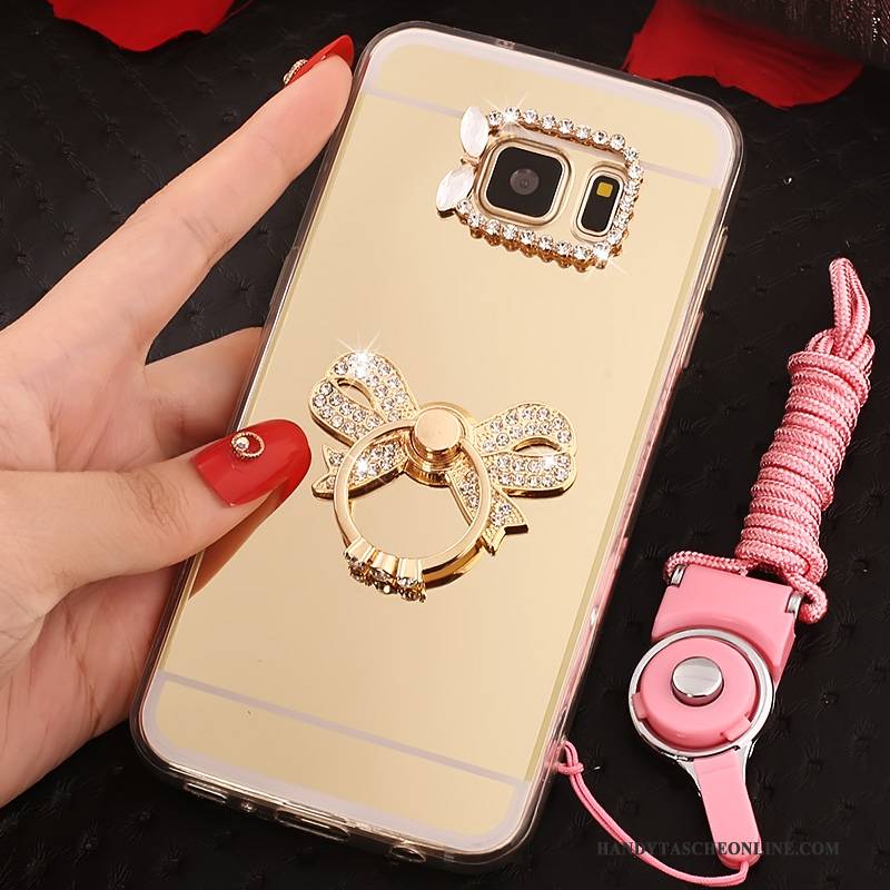 Hülle Samsung Galaxy S7 Schutz Anti-sturz Gold, Case Samsung Galaxy S7 Taschen Hängende Verzierungen Ring