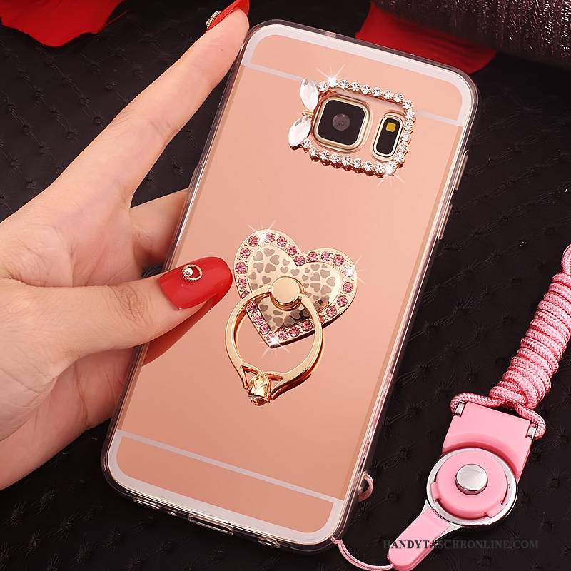Hülle Samsung Galaxy S7 Schutz Anti-sturz Gold, Case Samsung Galaxy S7 Taschen Hängende Verzierungen Ring