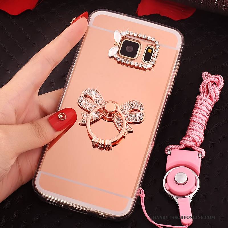 Hülle Samsung Galaxy S7 Schutz Anti-sturz Gold, Case Samsung Galaxy S7 Taschen Hängende Verzierungen Ring